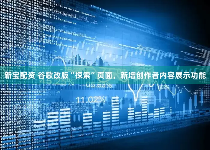 新宝配资 谷歌改版“探索”页面，新增创作者内容展示功能